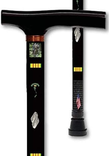 Miniatura 2 de Bastón de senderismo militar de Vietnam veterano - Mango en T de aluminio