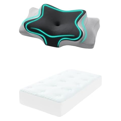 Hansleep Memory Foam Mattress Topper and Adjustable Cervical Pillow for Neck Pain Cover