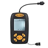 TIKATARER Fischfinder, Erkennt Fischposition, Wassertemperatur, Tiefe, Bodenprofil mit LED-Hintergrundbeleuchtung, 45°-Erfassungswinkel für den Einsatz Beim Angeln bei Tag und Nacht