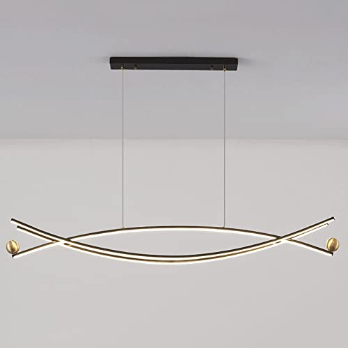 Suspension LED dimmable au design de lustre moderne pour illuminer un bar de cuisine chic