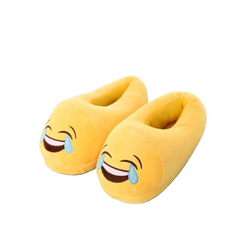 Vnnigmn Chaussons Émoticônes Indoor Pantoufles, Chausson Emoji en Coton Pelucheux, Slipper Hommes et Femmes Chaussons Hiver Chaud Maison Shoes