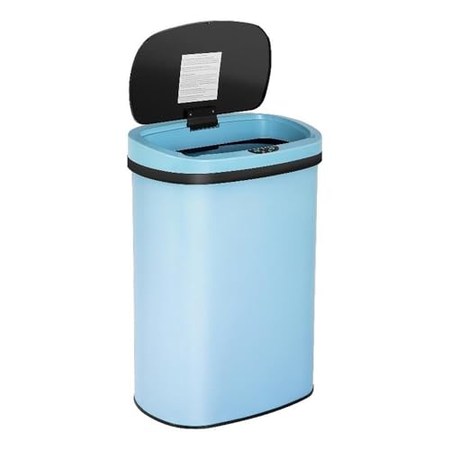 Set de 2 canecas de basura automáticas de acero 13 galones azul miniatura 2