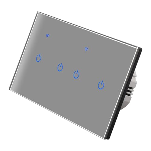 Télécommande avec voix Alexa et interrupteur tactile en verre gris