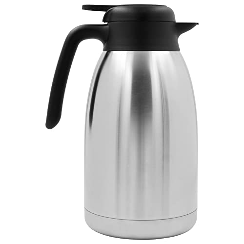 Foto von TRINKBASIS Isolierkanne 2 L – Thermoskanne aus doppelwandigem Edelstahl für bis zu 13 Tassen Kaffee oder Tee