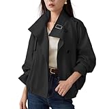 [blue beryl] 【在庫限り】[ブルーベリル] ショートアウター レディース トレンチコート 裏地付き 立ち襟 裾ゴム ハリ素材 春秋 春アウター 着回し しっかり見え コート レッド BB071-BK-M