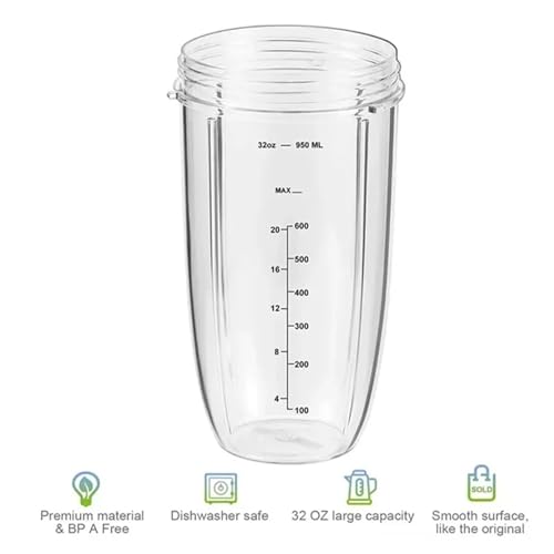 Vaso de repuesto B64B-32Oz compatible con NutriBullet miniatura 2