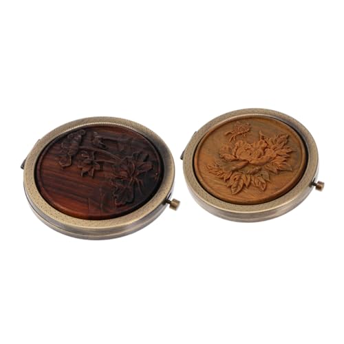 2 espejos vintage de madera plegables pequeños para maquillaje