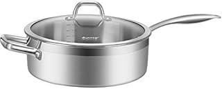 Duxtop Professional Stainless-Steel Induction Ready Cookware Impact-Bonded Technology (5.5 Qt Saute Pan)