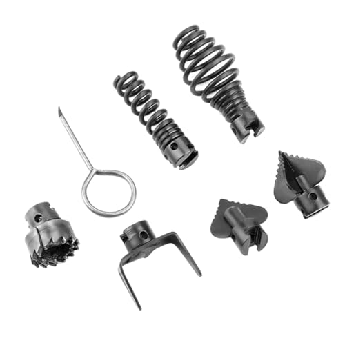 OUNONA 7 piezas Accesorio para Desatascador de Tuberías de Acero Manganeso Herramientas de Dragado para Hogar Baño y Cocina Resistente y Seguro para Limpiar Bloqueos por Cabello y Grasa