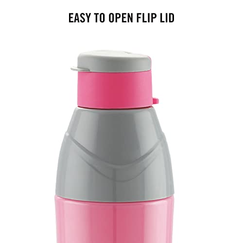 Image of CELLO Puro Trends 900 | Insulated Water Bottle | 690ml, Pink & Grey With Free Unomax Ultron 2x Ball Pen