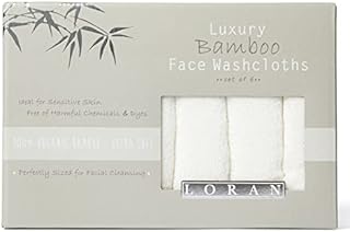 Luxury Bamboo Facial Washcloths, Set of 6, White, 10''x10''