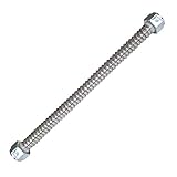 HIGHCRAFT GUXDT0118I GUXD-T01-18I 18 in. Corrugated Stainless Steel Tube Connector for Water Heater, Durable, Maximized CorrosionResistance & Performance, 1 in. FIP X 1 in. FIP