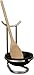 Spectrum Euro Standing Spoon Rest with Ceramic Dish Upright Cooking Utensil Holder for Kitchen Counter Oven Stove, Modern Steel Stand with Drip Catcher Stove Top Ladle Holder Stain Nickel