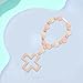 Cross Baptism Silicone Rosary Necklace Light Pink Shower Baptism Party Supply Rosary Necklace First Rosary Communion Gifts Birthday Party Supplies