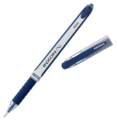 Image of Doms Inxon Blue Ball Pen| 0.7mm | Soft Rubberized Grip| PACK of 10 Blue Ballpens