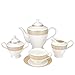 Euro Porcelain 57-pc Banquet Dinnerware Set, Luxury Tableware Dining Service for 8
