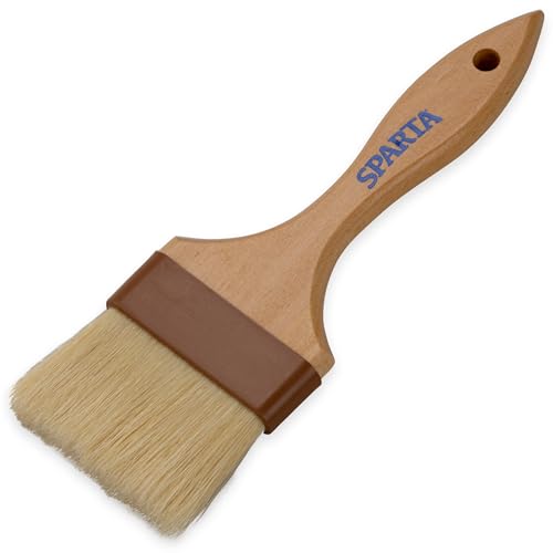 Image of SPARTA Kitchen Basting Brush - 4037600 Basting Brush for Cooking Flat Boar Bristle Brush, Hardwood Handle for Kitchens, Restaurants, Catering, High Heat Food Prep, 4in, Pack of 12
