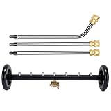 Dual-Function Undercarriage Cleaner 22 Inch, Water Broom for Pressure Washer with 7 Nozzles, Undercarriage Pressure Washer Attachment with 3 Extension Wands, 4000 PSI