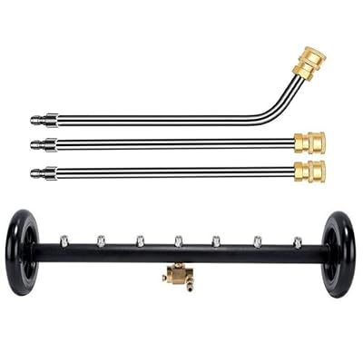 Dual-Function Undercarriage Cleaner 22 Inch, Water Broom for Pressure Washer with 7 Nozzles, Undercarriage Pressure Washer Attachment with 3 Extension Wands, 4000 PSI