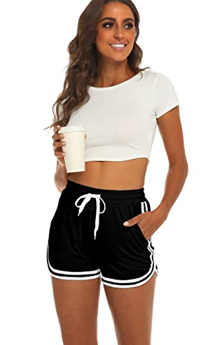 Women's Cute Athletic Workout Shorts Dolphin Shorts Comfy Gym Running Sports Short Pants With Pockets #TOP4