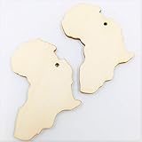 Unfinished Wood Africa Shape Earring Blanks Laser Cut Wooden Jewelry Accessories 25 Pieces (2' H x 1...