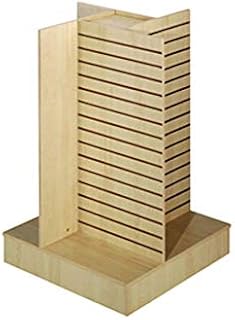 MH GLOBAL 54 High Heavy Duty 4-Way Slatwall Pinwheel Unit Display Fixture - Maple