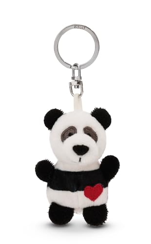 NICI Brelok panda z sercem 5 cm biały – maskotka z brelokiem do kluczy, torby lub plecaka, uroczy upominek | 62079