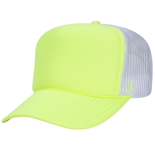 Image of OTTO Polyester Foam Front 5 Panel High Crown Mesh Back Trucker Hats in 97, Bulk, Wholesale