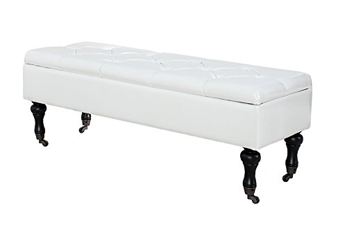 Edle Design Truhenbank BOUTIQUE, weiß, 110cm - 9