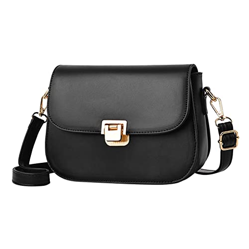 Genérico Bolso de hombro para mujer Casual Ligero Bolsa Crossbody Mujer gran capacidad Informal regalos para mujeres, amigos (Black, One Size)