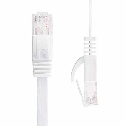 Cat6 Ethernet Cable 10 Ft (2Pack), Outdoor&Indoor, 10Gbps Support Cat7 Network, Heavy Duty Flat Lan Internet Patch Cord, Solid Weatherproof High Speed Cable For Router, Modem, Xbox, Ps4, Switch, White #TOP7