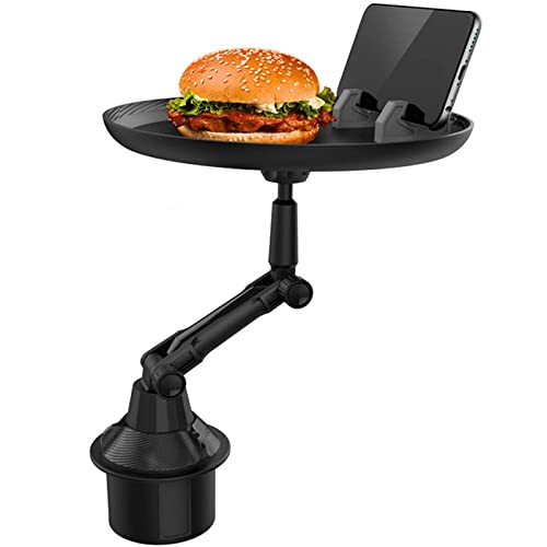 Geetamoor Plateau de Porte-gobelet Pivotant pour Voiture, Nourriture de Voiture Pivotant à 360 ° Table de Plateau de avec Base Réglable Convient à la Plupart des Voitures Cover