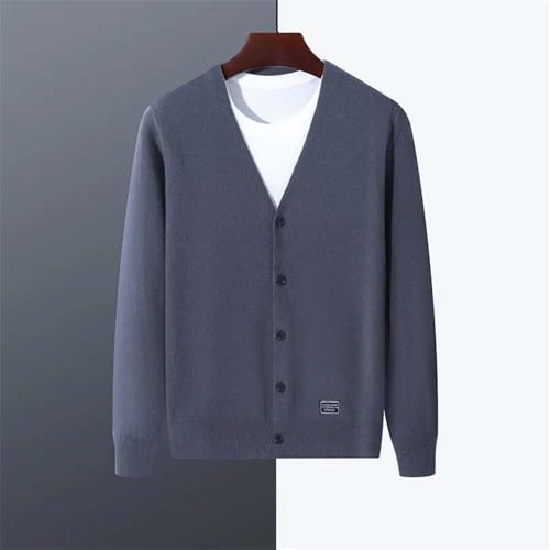 Men V Neck Button Front Wool Knit Cardigan Sweater Winter Casual Soft Long Sleeve Knitwear4