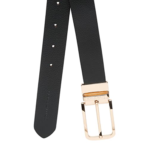 Image of LOUIS STITCH Men's Italian Leather Reversible Belt 1.25 inch (35mm) Handcrafted Formal Waist Band Officewear Men Gents Boys (Brown /Black) (FF-CS-)