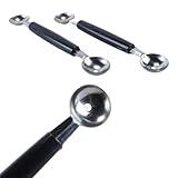 Gorise Cuchara redonda de acero inoxidable de doble cara para hacer bolitas de melón, ideal para helados, galletas y postres.