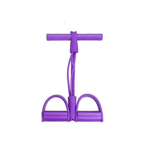 jojobnj Fitness Pedal Exerciser Tummy Trainer,4-Tube Foot Pedal Pull Rope Sit-up Bodybuilding Expander for Abdomen Waist Arm Leg Stretching Slimming Training Cover