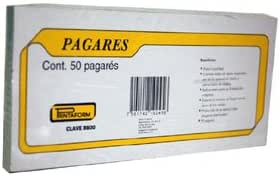 Pagare Printaform 8600 9X21.5 C/50 Verde Block : Amazon.com.mx: Oficina ...