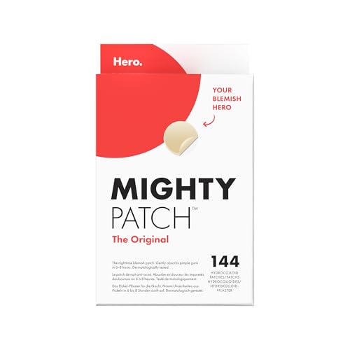 Hero Mighty Patch Original Pickel-Patches von Hero Cosmetics, kleine Hydrokolloid-Pflaster zur Aknebehandlung, 144 Stück