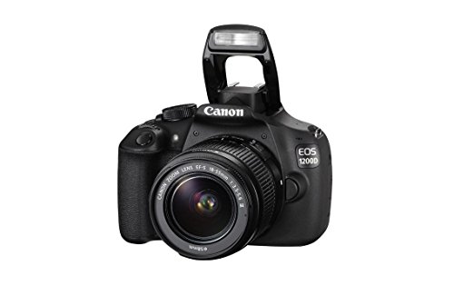 Image of Canon EOS 1200D 18MP Digital SLR Camera (Black) with EF-S 18-55mm f /3.5-5.6 is II Lens, 8GB Card and Carry Bag