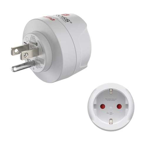 Hama Adaptateur de Voyage USA Type B (3 Broches) pour États-Unis, Canada, Caraïbes et Asie, Adaptateur Universel pour Prise européenne (Type C/F), 15 A, Compact