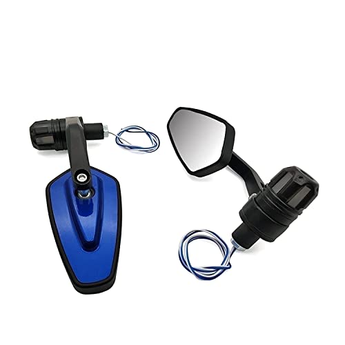 Motorrad Rückspiegel Endspiegel Motorrad-Griff-Spiegel Mit Blinker-Rückspiegel Für Triumph Sprint ST/RS Sprint ST Für Street Twin Für THRUXTON R (Farbe : Blau)