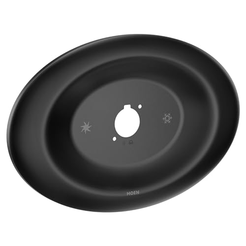 Moen Matte Black Remodeling Cover Plate Fits All One-Handle Tub Showers with 7-inch Escutcheon, 178755BL
