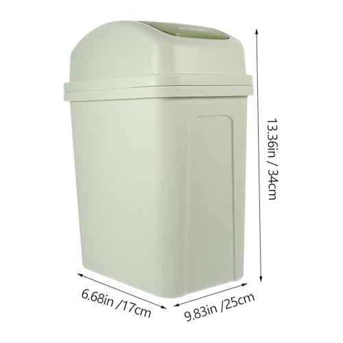 Caneca de basura rectangular con tapa 10L verde claro miniatura 2