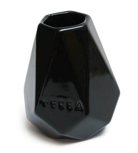 Mate Green Taza de té de cerámica para mate de 350 ml ● tazas de té mate de cristal negro ● Taza de té mate ● Calabaza de cerámica ● Fácil limpieza ● Taza de cerámica mate