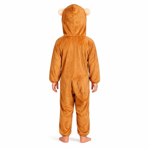 Image of Raj Costume Animal Fancy Dress Costume for Boys & Girls | Hooded Full Body Wildlife Zoo Animal Jumpsuit | Soft Costume for School Function, Fancy Dress, Halloween, Birthday, Cosplay & Role Play