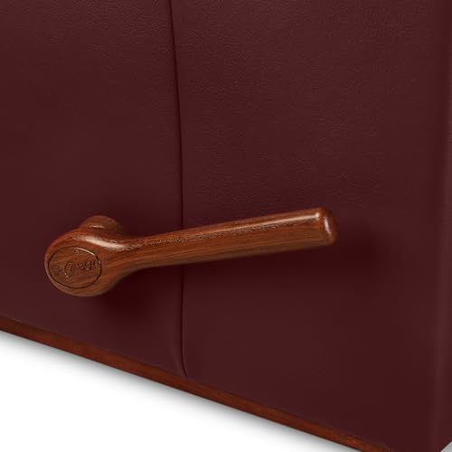 Image of LA Z BOY American Imported Pinnacle Single Seater Manual Italian Leather Reclina Rocker Recliner Sofa | Premium Durable Iconic Comfort Home Design | Living Room Relax Seating Chair | Wine