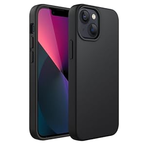 JETech Siliconen Hoesje Compatibel met iPhone 13 mini 5,4-Inch, Zijdezachte Volledig Lichaam Beschermhoes, Schokbestendige Case met Microvezelvoering (Zwart)