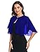 Pukguro Capelets for Women Soft Chiffon Shawls Wraps Shurg for Evening Wedding Capes Bolero Cover Up Royal Blue