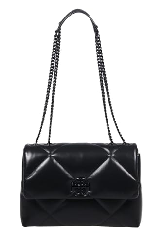 Tory Burch Women's Kira Black Leather Diamond Quilt Shoulder Bag
