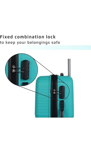 Image of Polypropylene Hard Shell 4 Wheels 360 Degree Safari Trolley Bag for Travel Small+Medium+Large (Teal Green, Set of 3), 70 cm